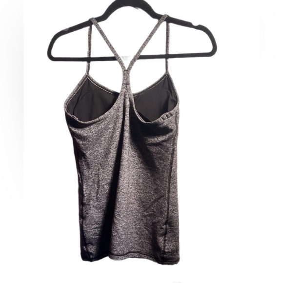 Lululemon Power Y Tank Heathered Black Black yoga athletic stretch compression 8 - Picture 3 of 4